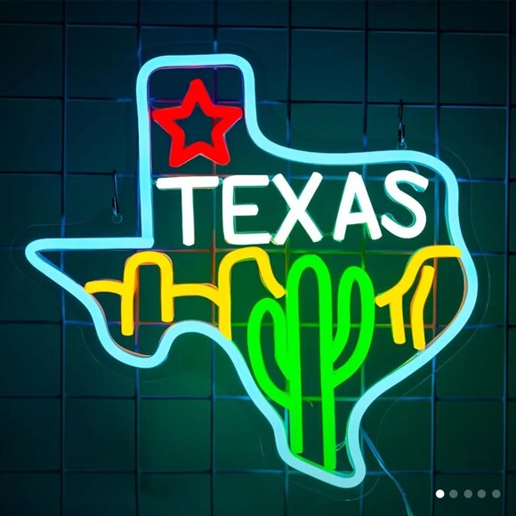 TEXAS CACTUS NEON LED SIGN - Picture 1 of 5